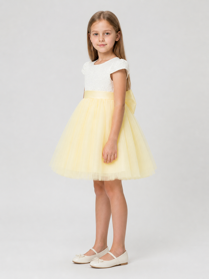Children's Tulle Princess Dress with Full Skirt side view