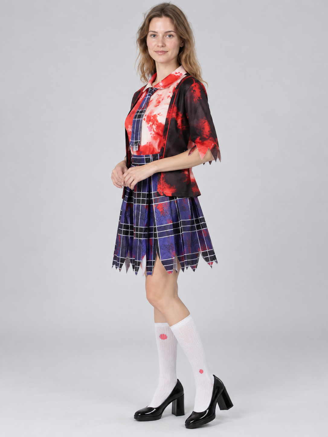 Cosplay Costume in School Uniform and Vampire Style