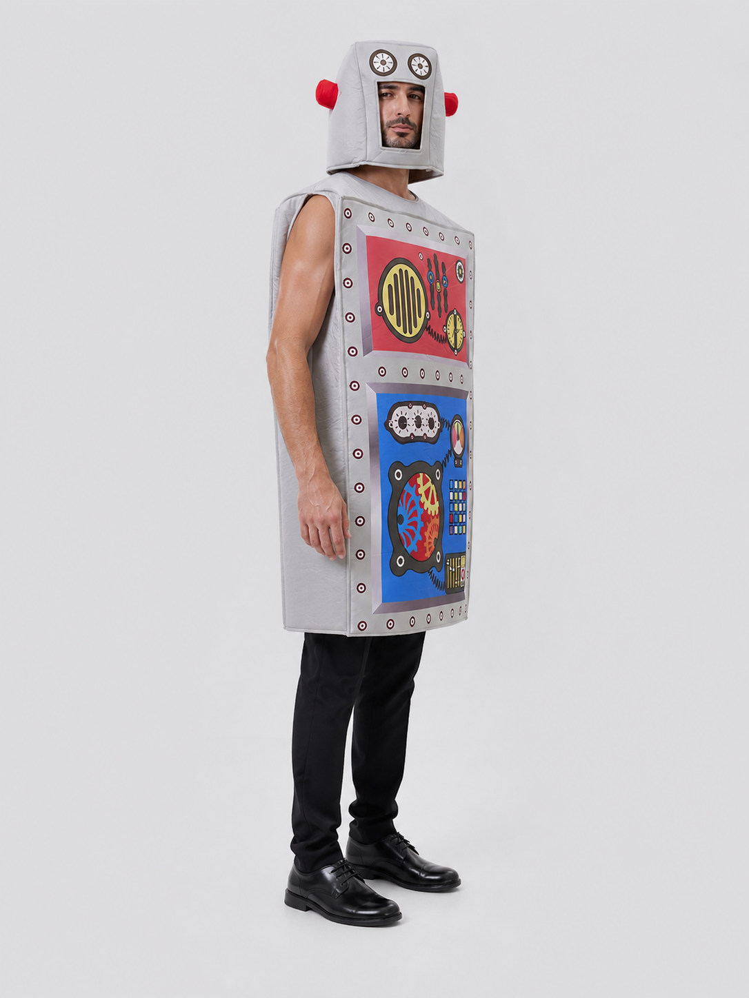 Robot costume with helmet for Halloween and parties