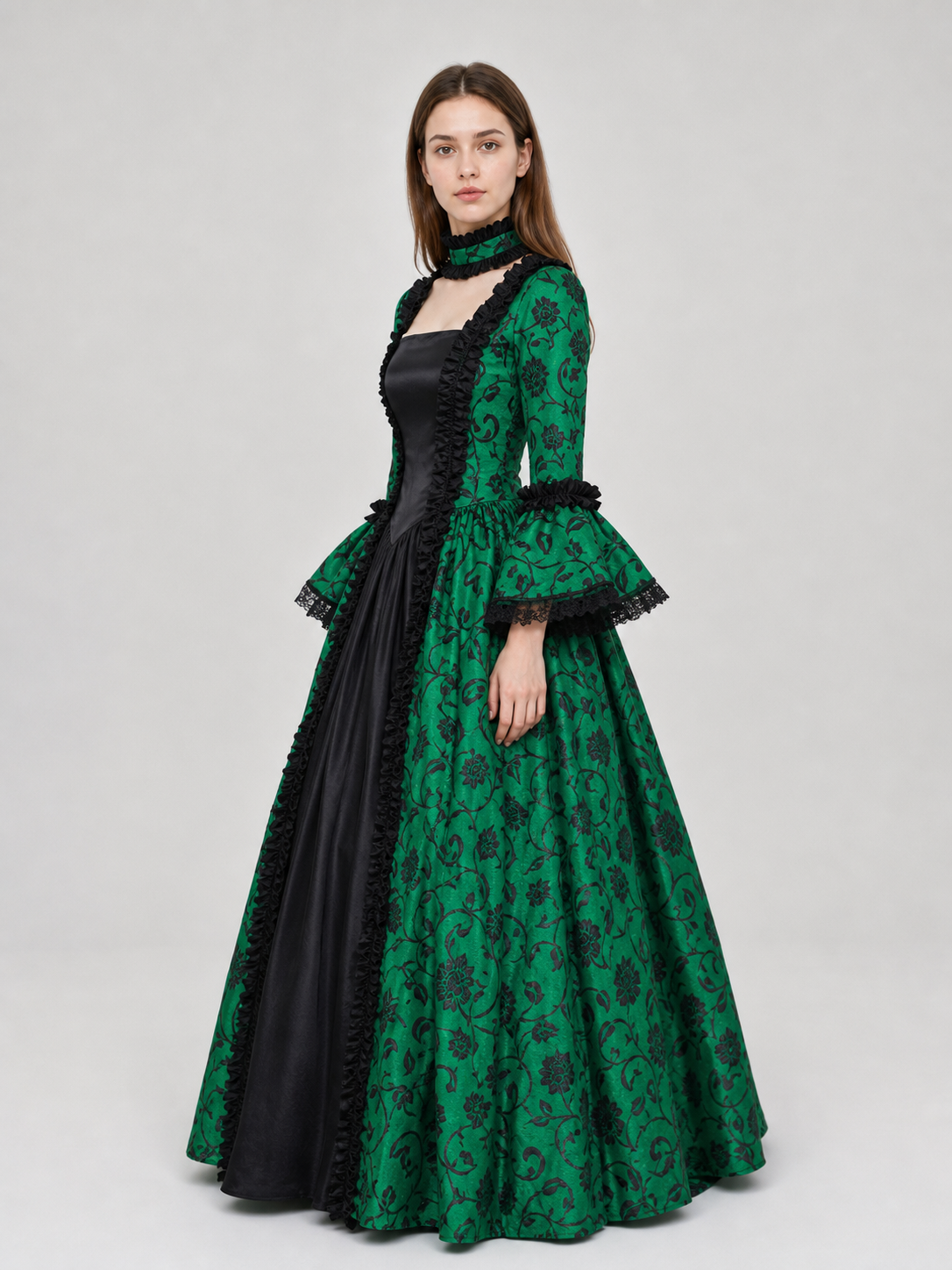 Victorian Gothic Dress with a Full Skirt