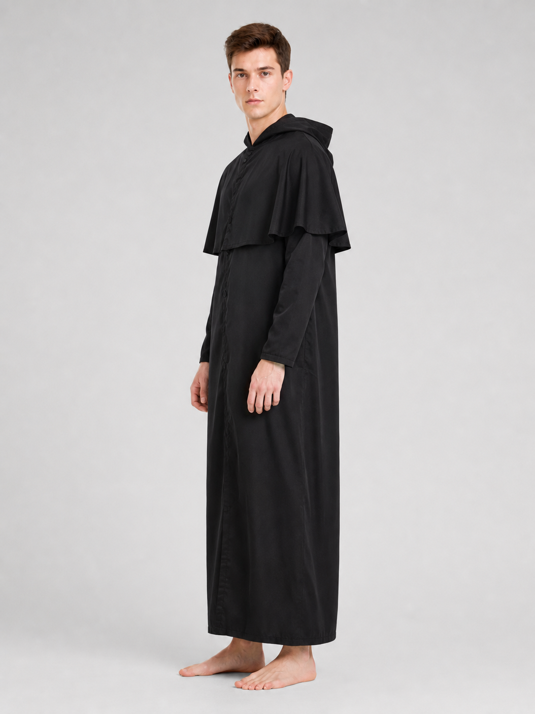 Halloween Costume: Black Hooded Cloak