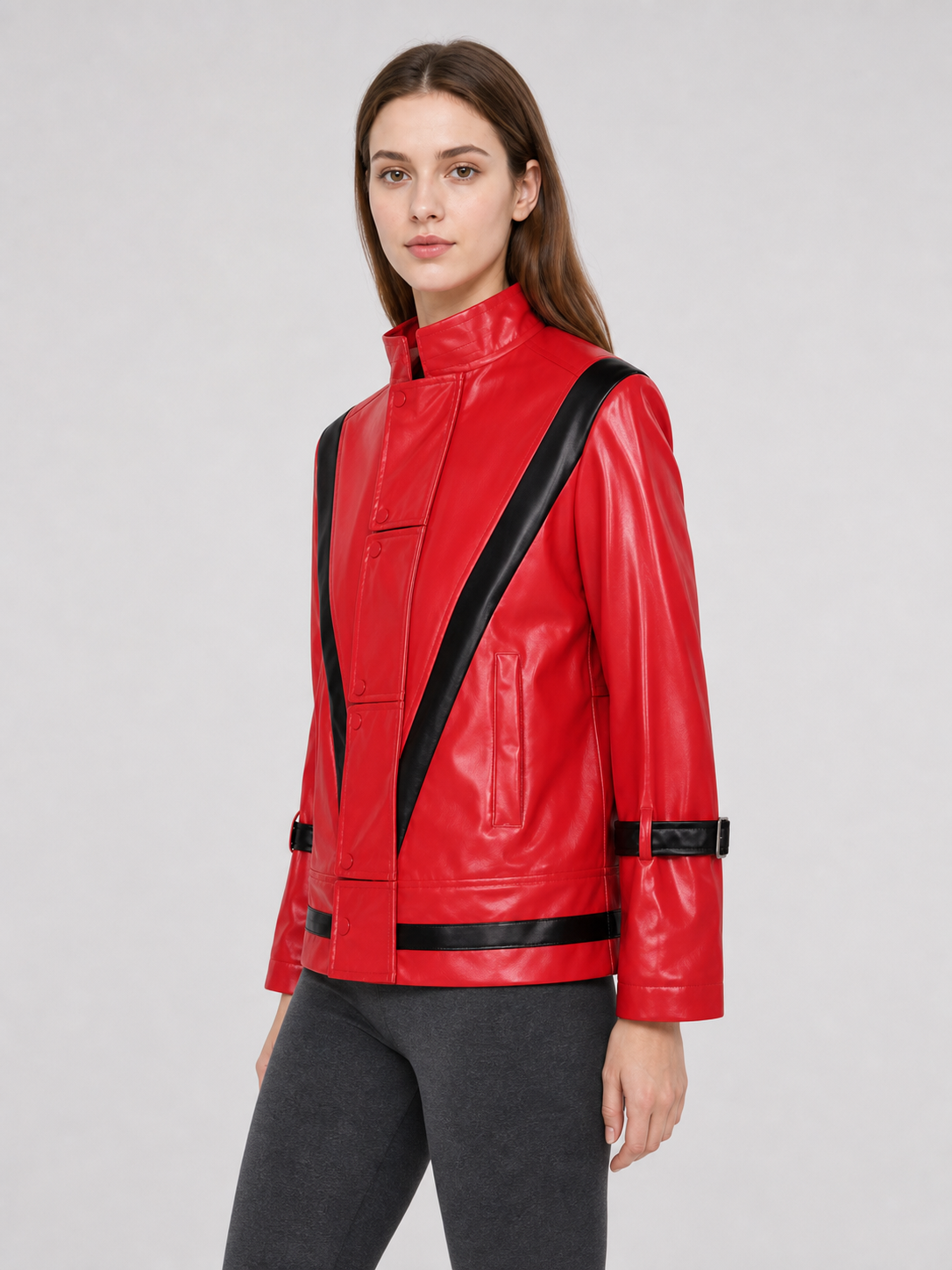 Red Michael Jackson-Style Cosplay Jacket