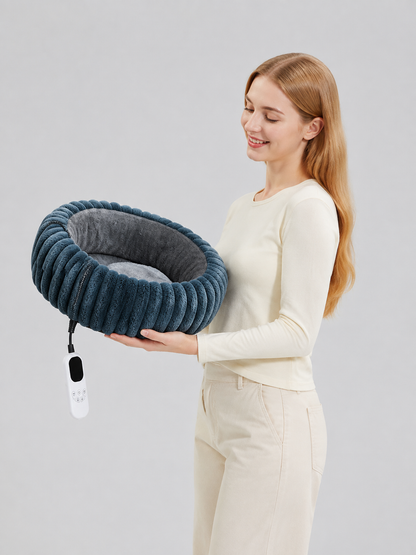 Round Heated Pet Bed side view