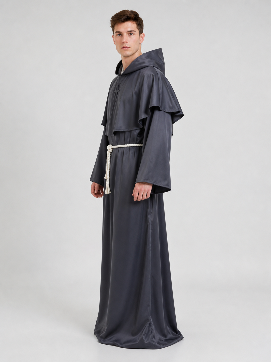 Hooded Monk Costume, Medieval Cloak