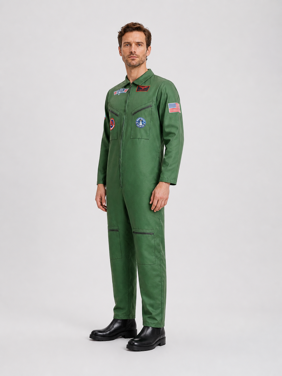 Children’s Military Pilot Jumpsuit, Top Gun, for Halloween side view