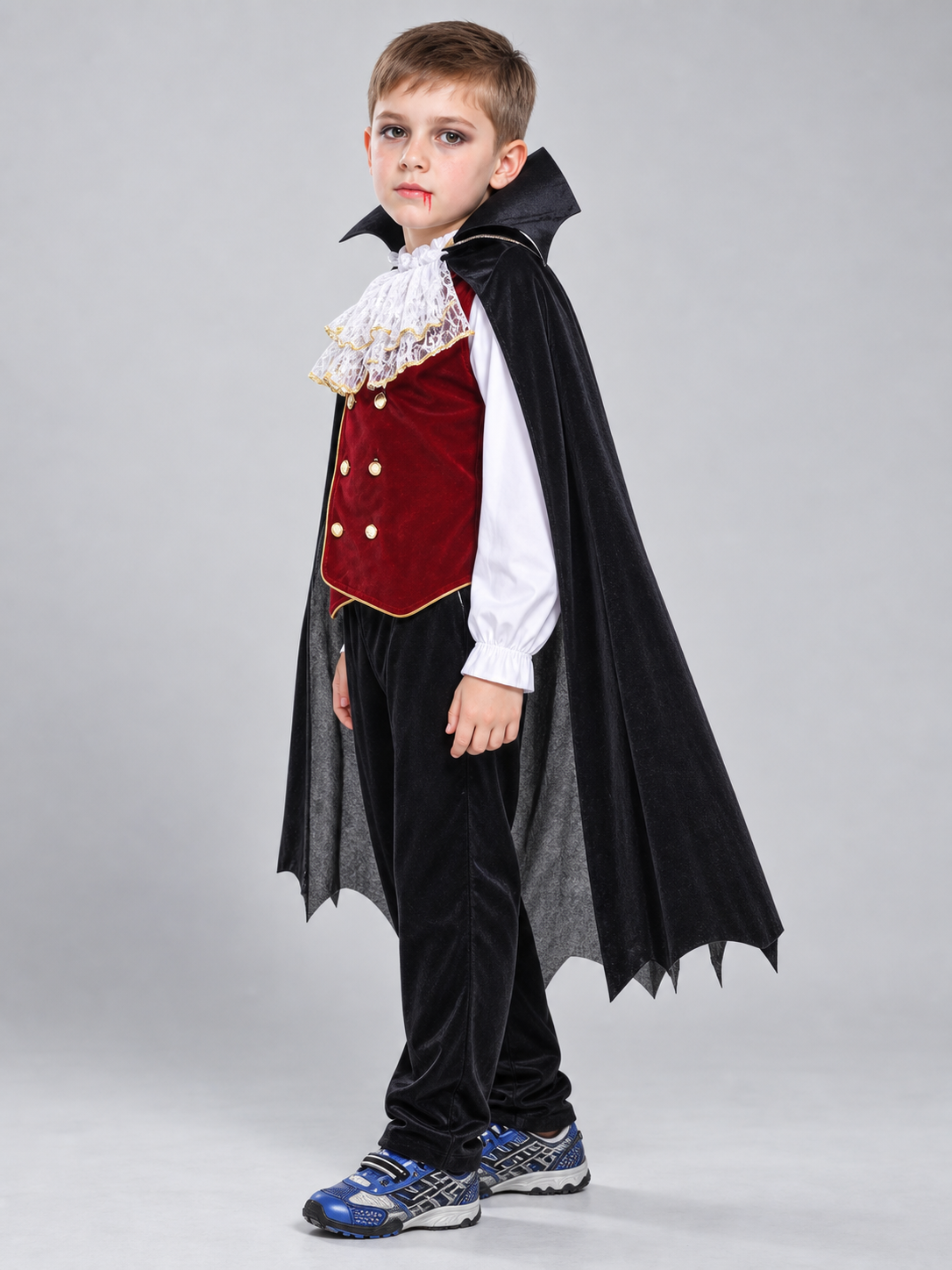 Vampire Costume with Red Vest side view