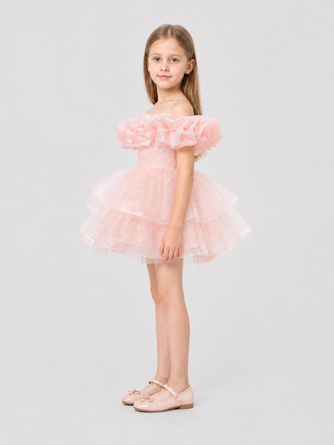 Children's Princess Dress with Sequins and a Full Skirt