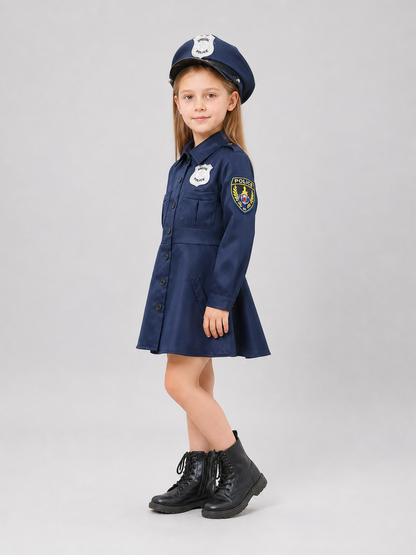 Police Costume Dress with Cap
