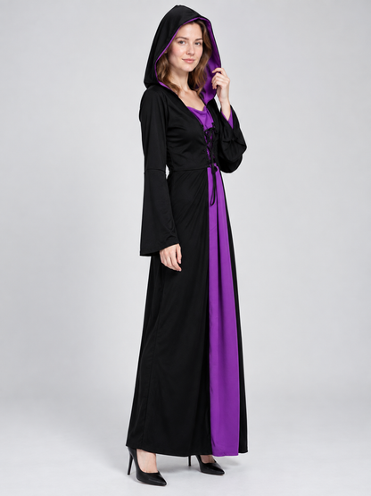 Gothic Witch Carnival Costume: Hooded Dress