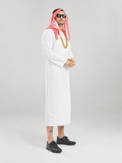 Arabic costume with headscarf and glasses for parties
