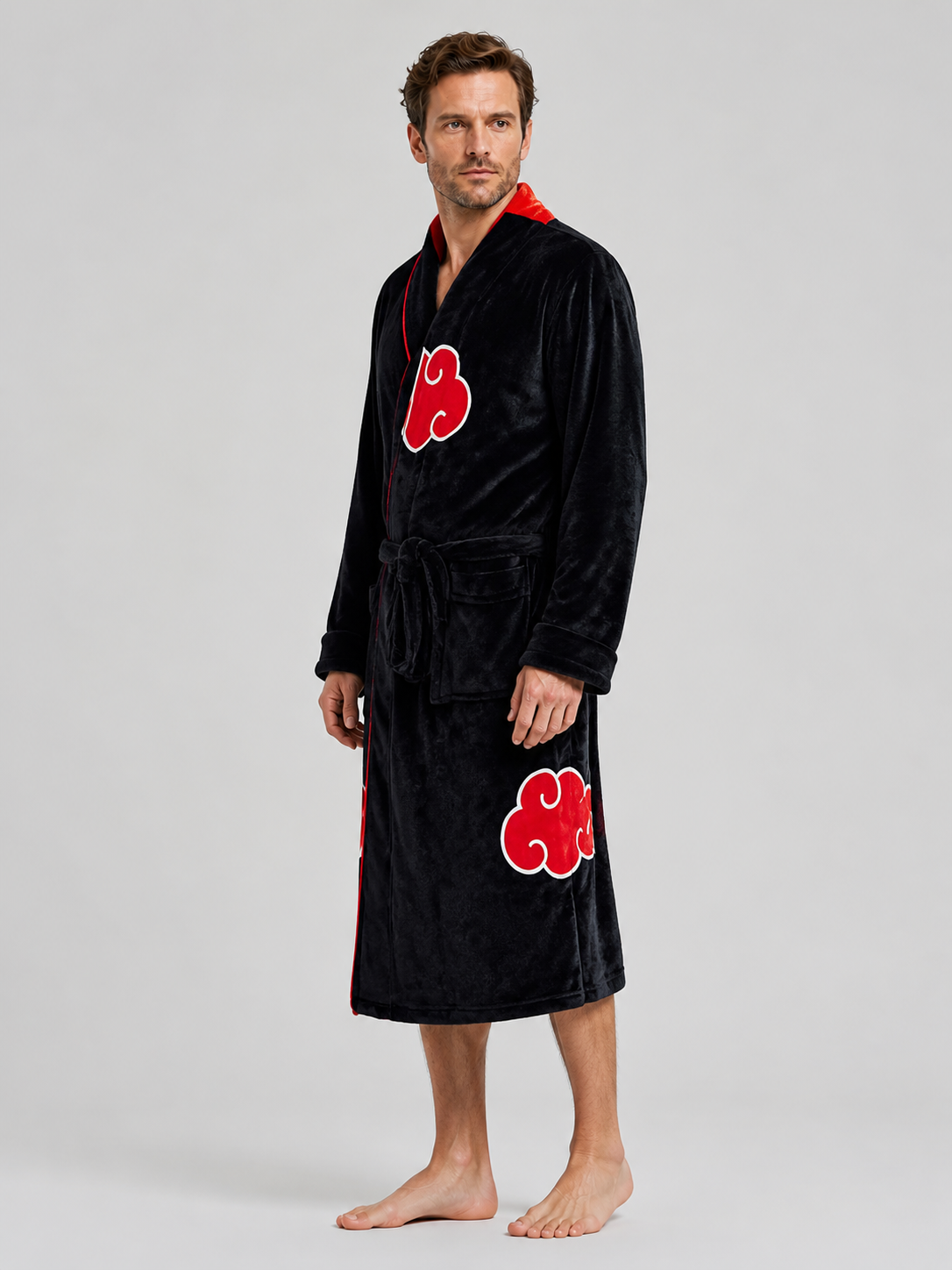 Akatsuki Hooded Cosplay Robe for Home side view