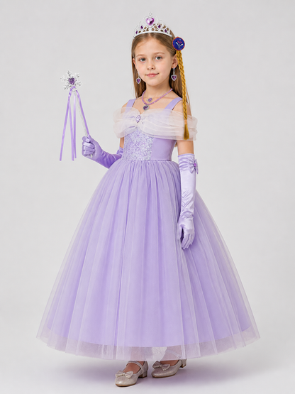 Cinderella Princess Dress with Crown and Accessories side view