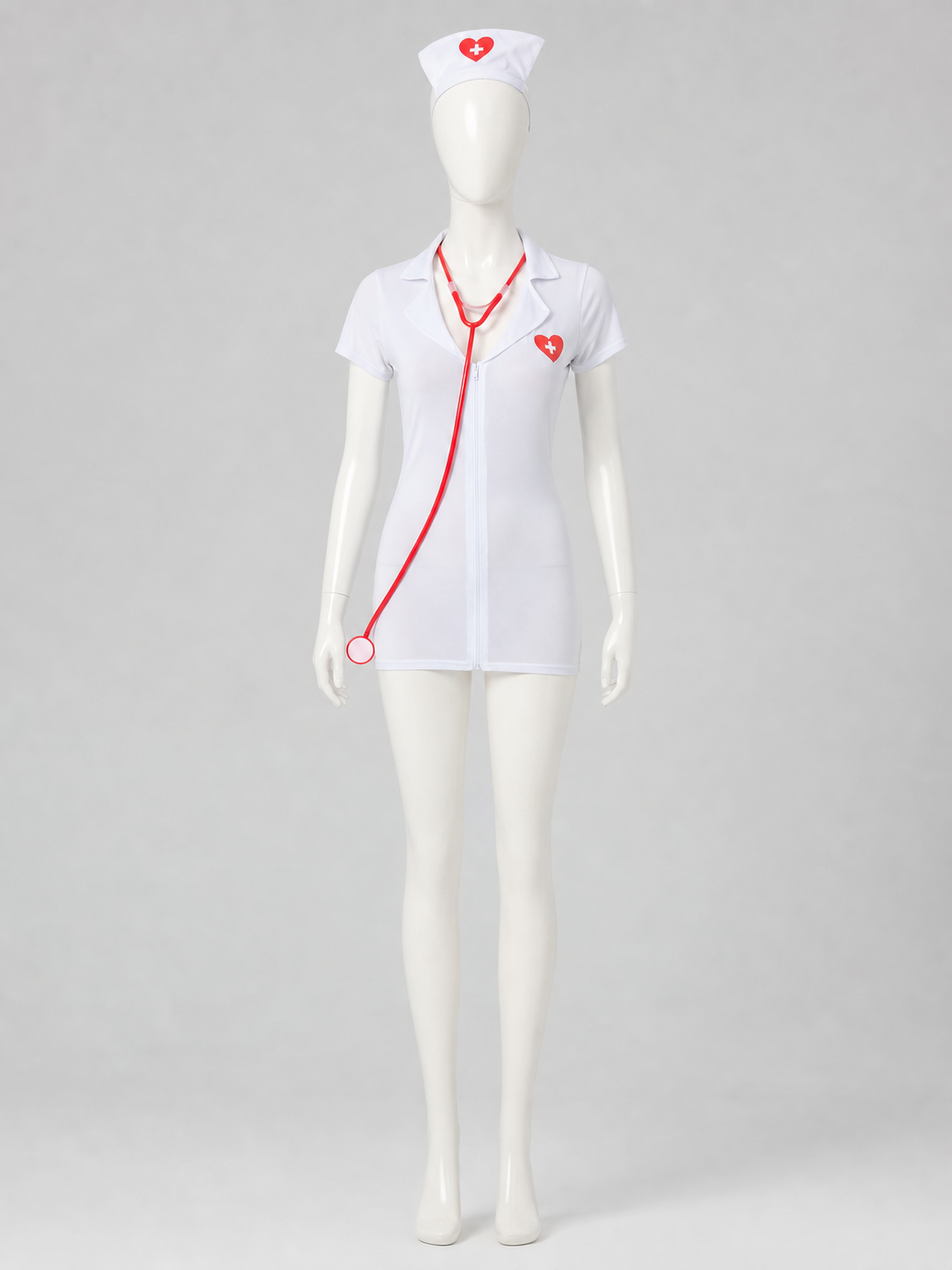 Healthcare Worker Costume for Cosplay, White with Red Cross