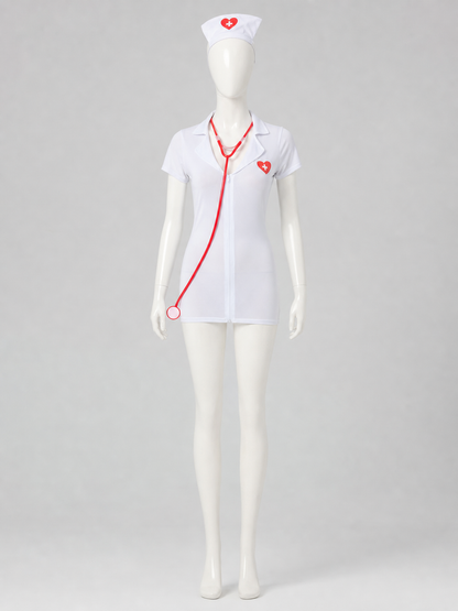 Healthcare Worker Costume for Cosplay, White with Red Cross