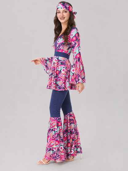 Retro Stage Costume: Top and Flare-Leg Pants