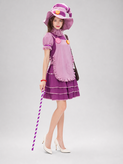 Halloween Costume with Striped Hat and Collar