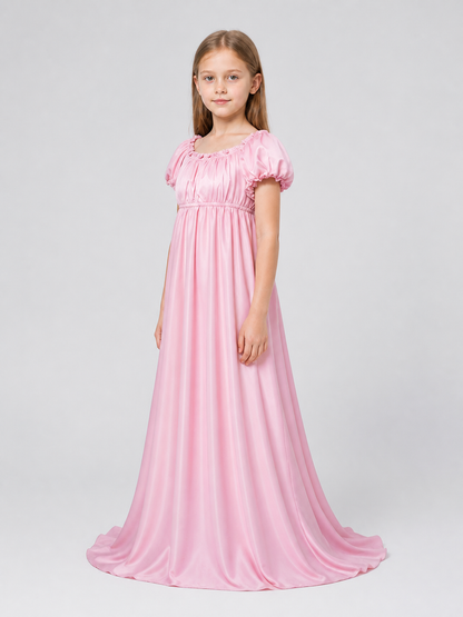 Pink Long Bridgerton Dress for Cosplay side view