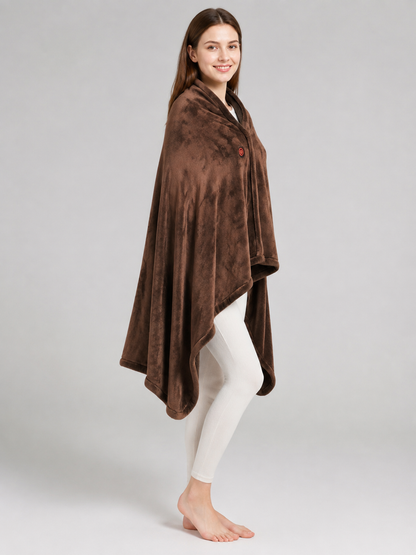 Light Brown Electric Blanket Wrap 150×80 cm side view