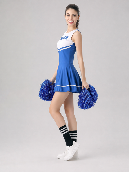 Blue Cheerleading Dress with “Cheer” Lettering