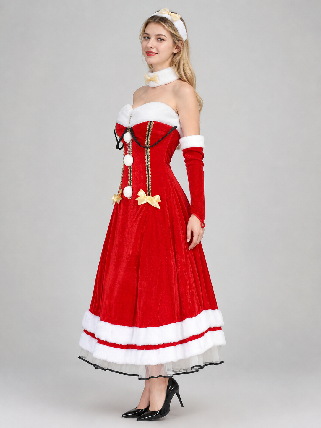 New Year's Costume with White Trim and Accessories