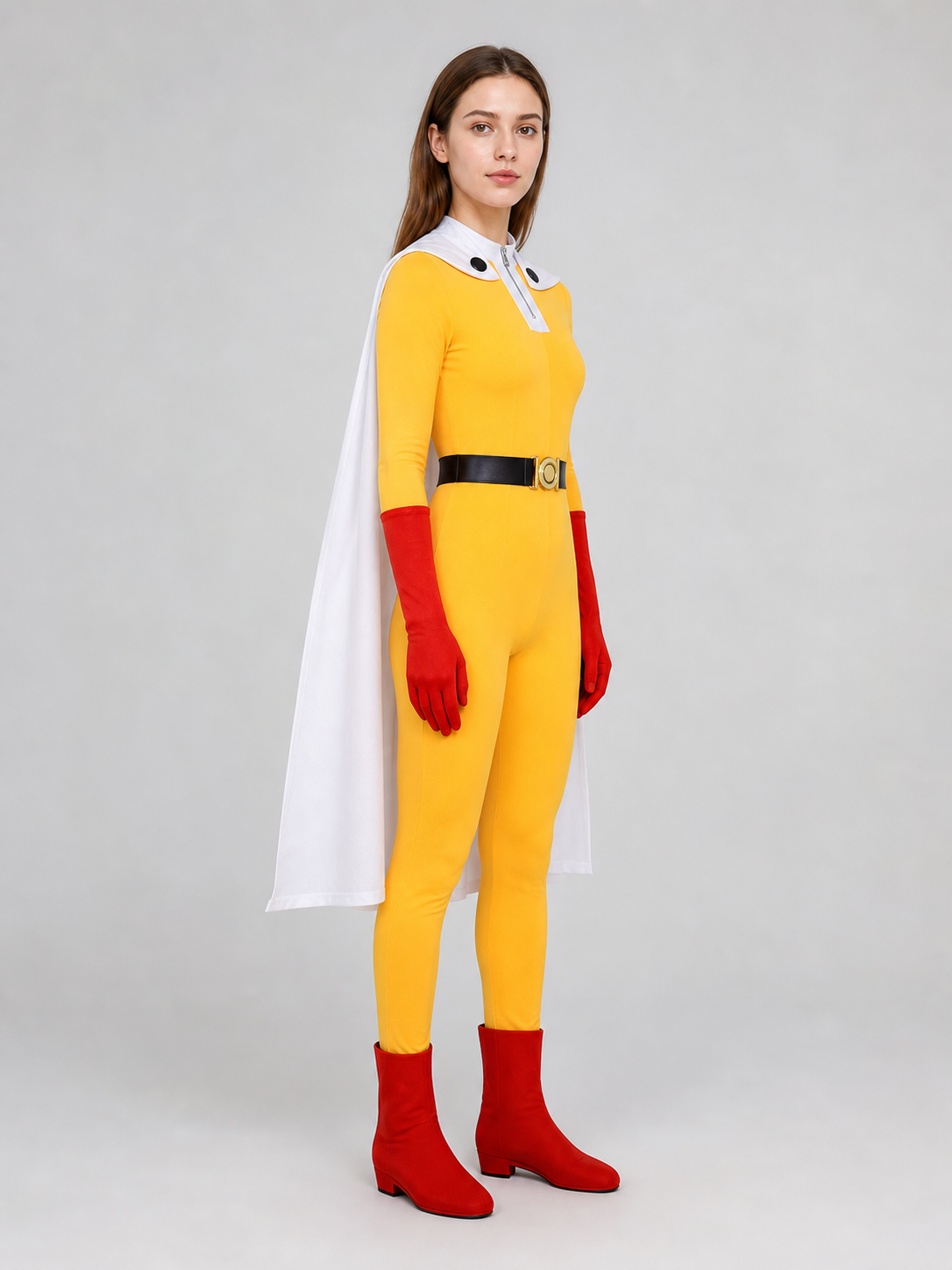 Saitama Cosplay Costume from One-Punch Man with Cape