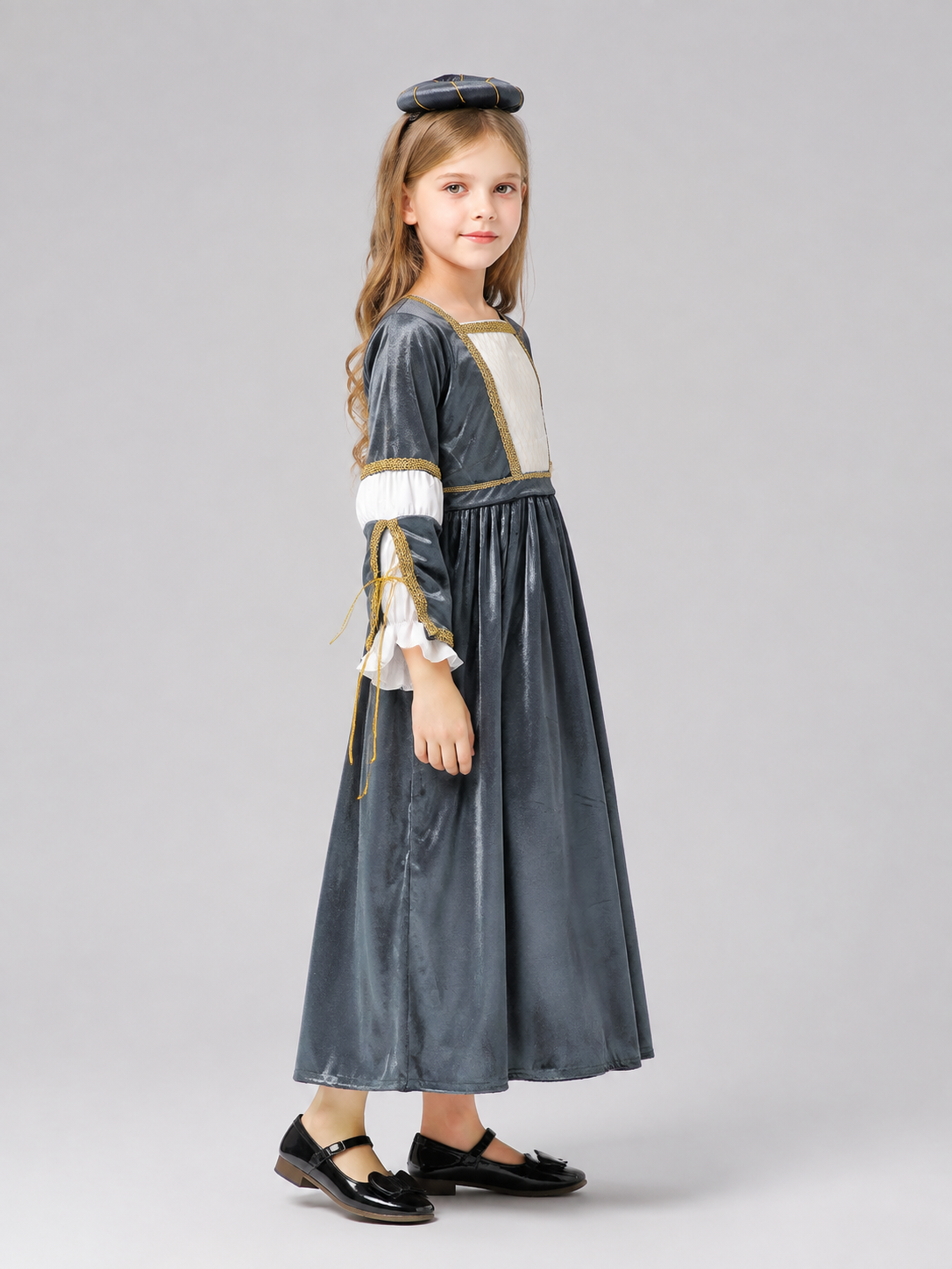 Long Medieval-Style Carnival Dress side view