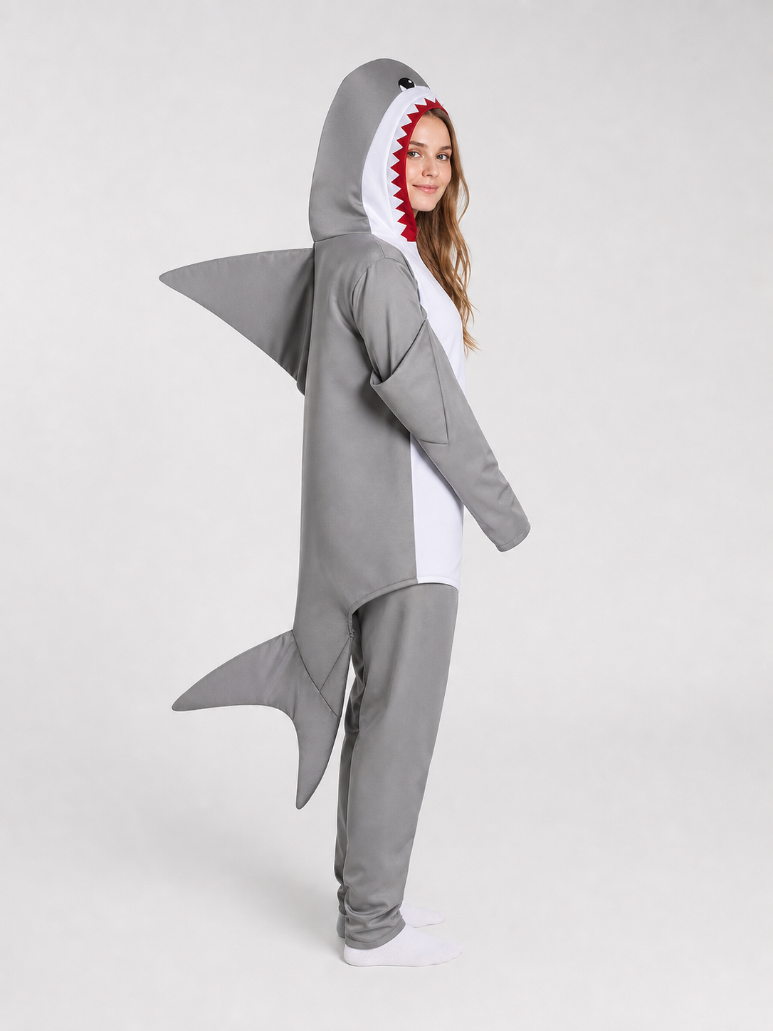 Adult Shark Jumpsuit Costume with Hood
