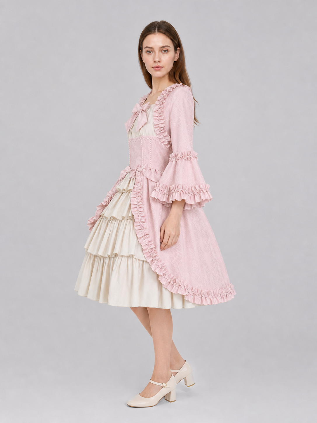 Vintage Gothic Rococo Dress with Ruffles