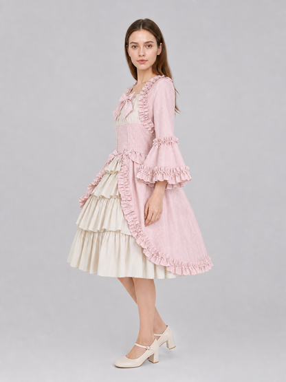 Vintage Gothic Rococo Dress with Ruffles