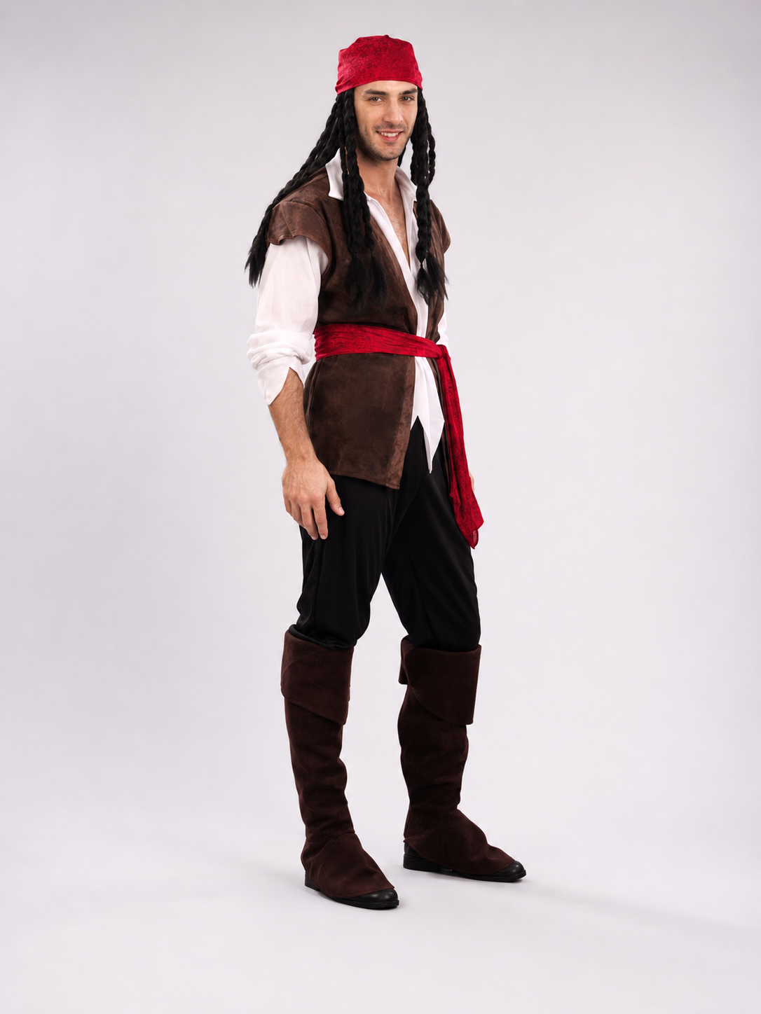Adult Caribbean Pirate Costume, 6 Pieces