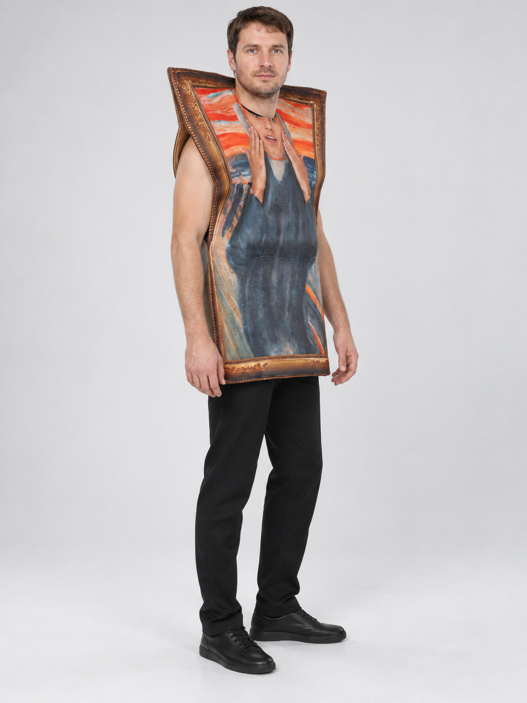 Sleeveless Carnival Tunic Costume with Painting Print