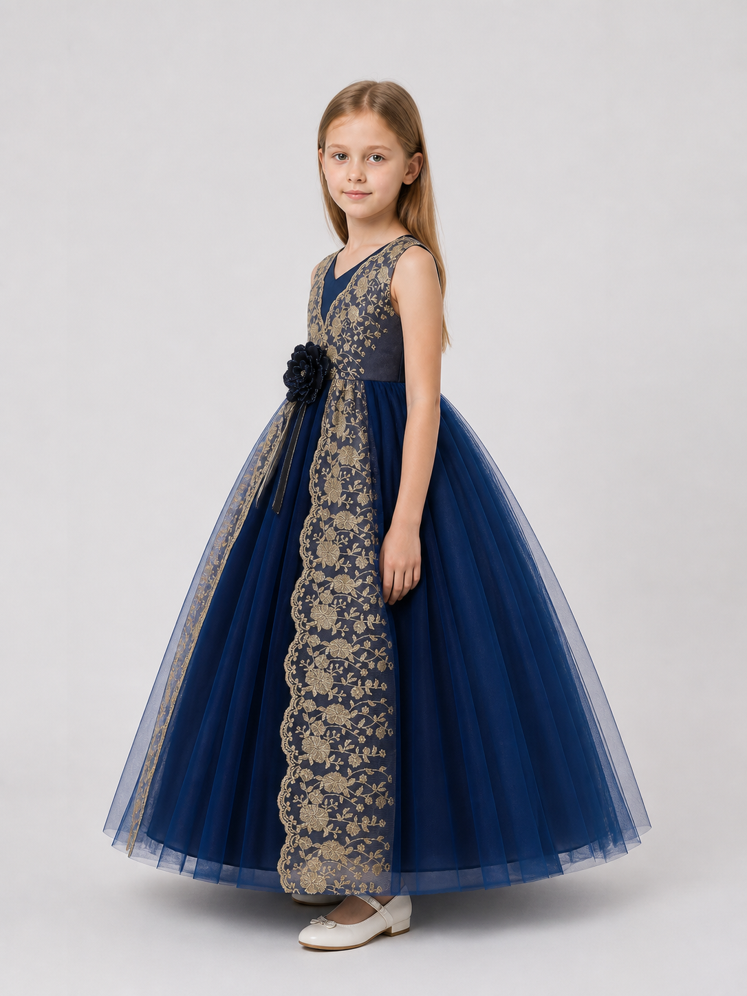 Puffy Tulle Princess Dress for Weddings and Stage Performances side view