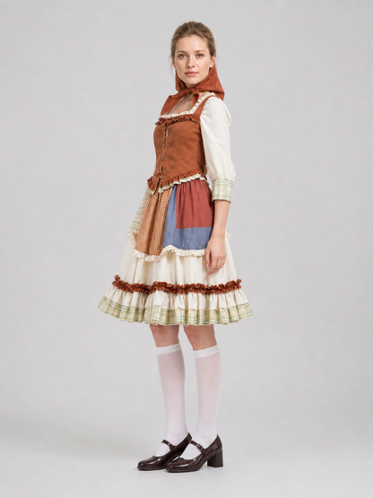 Red Riding Hood Carnival Dress for Cosplay side view
