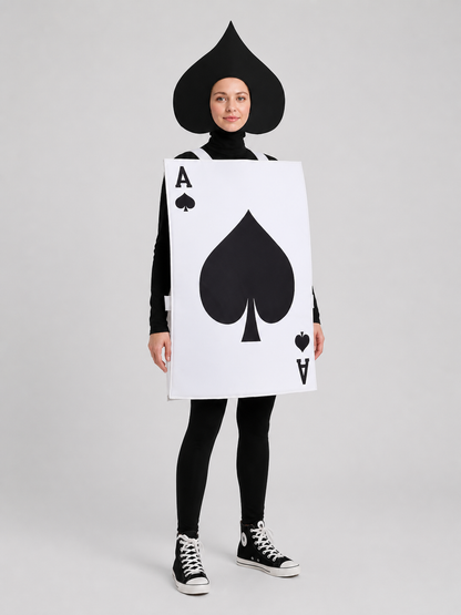 Ace of Spades Playing Card Carnival Costume for Halloween side view