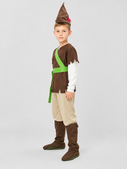 Hunter costume with bow and hat