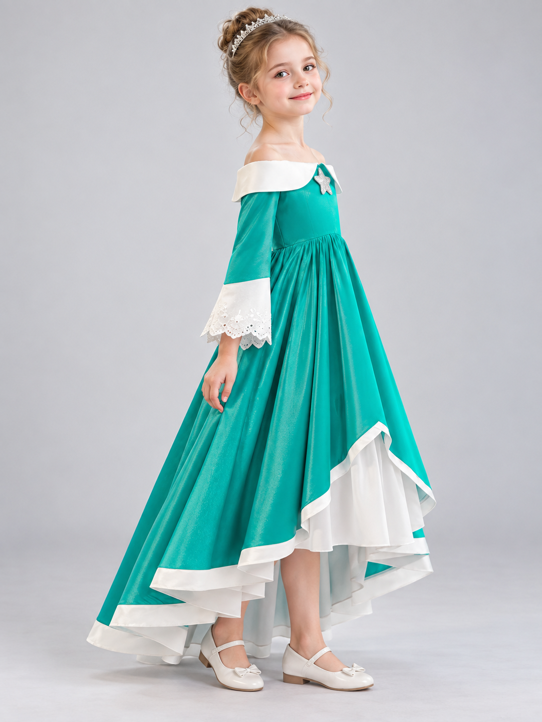 Girls' Dressy Dress with Silver Star