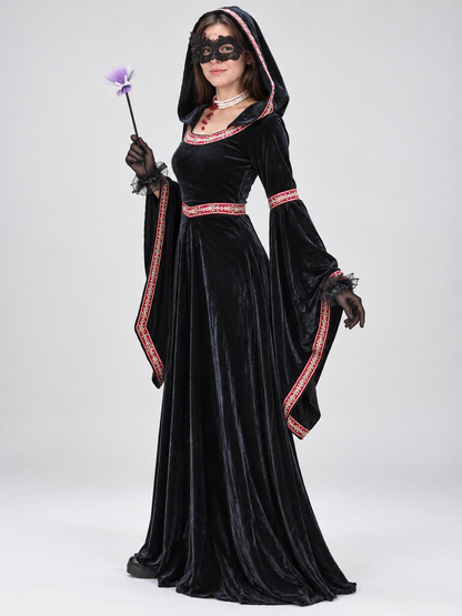 Carnival Costume: Black Hooded Dress