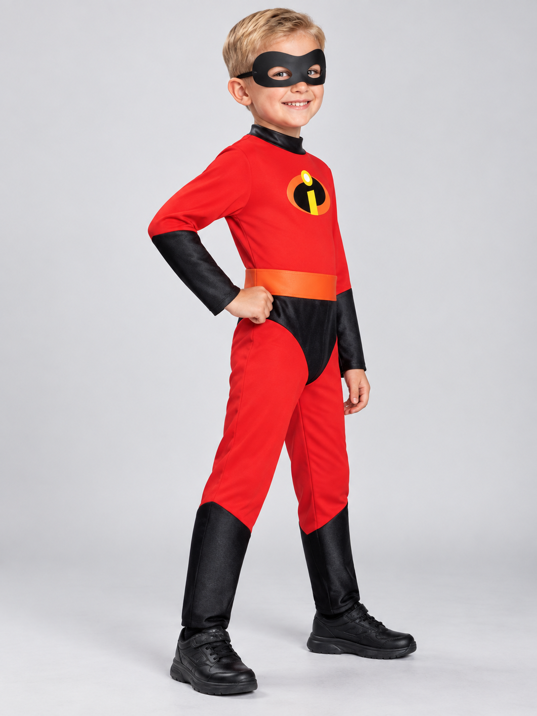 Kids' Superhero Carnival Costume, Red, with Mask