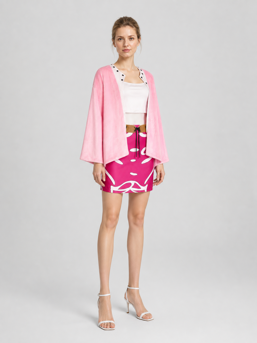 One Piece Doflamingo Cosplay Costume with Skirt and Jacket side view