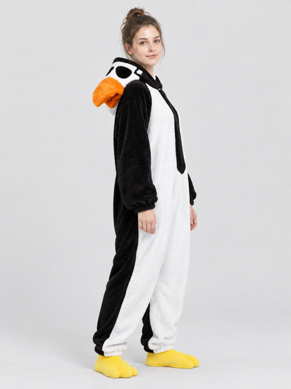 Penguin One-Piece Pajama with Padded Hood