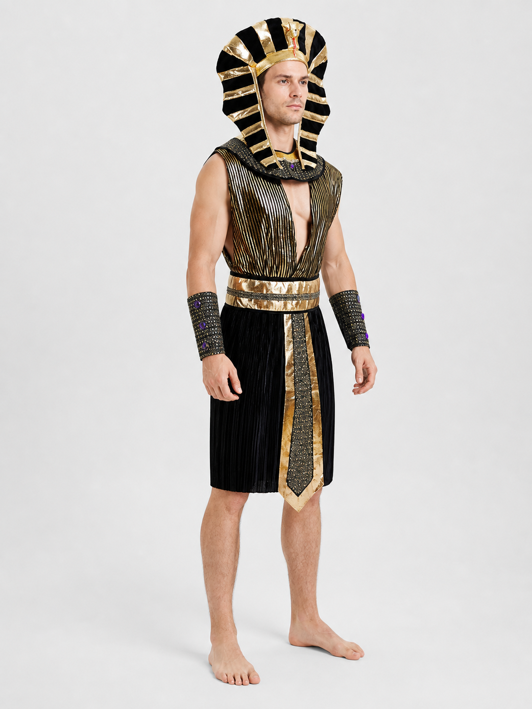 Pharaoh Costume for Cosplay, Headdress and Accessories