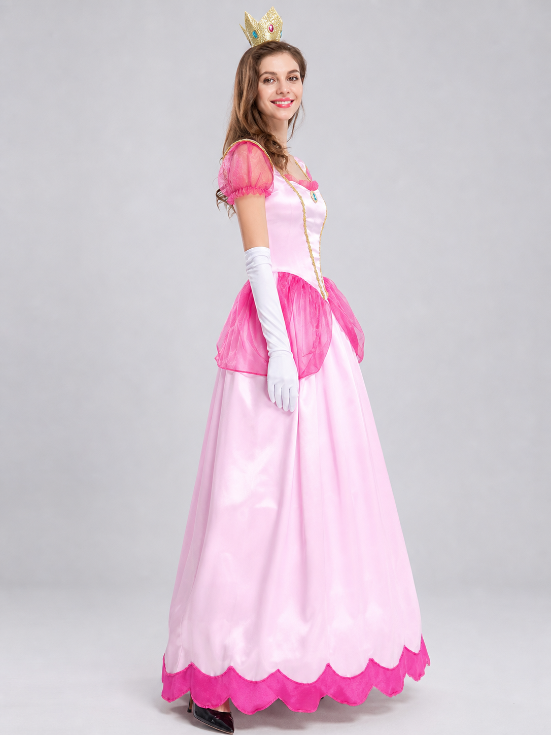 Pink Princess Costume Dress with Gold Trim