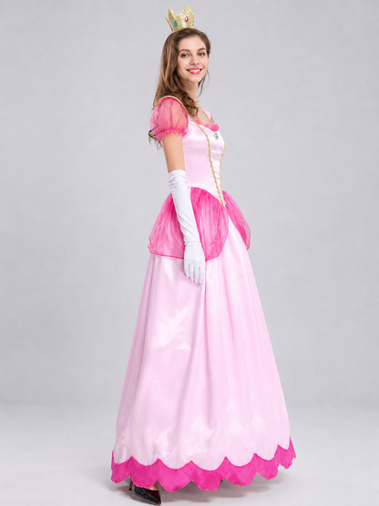 Pink Princess Costume Dress with Gold Trim
