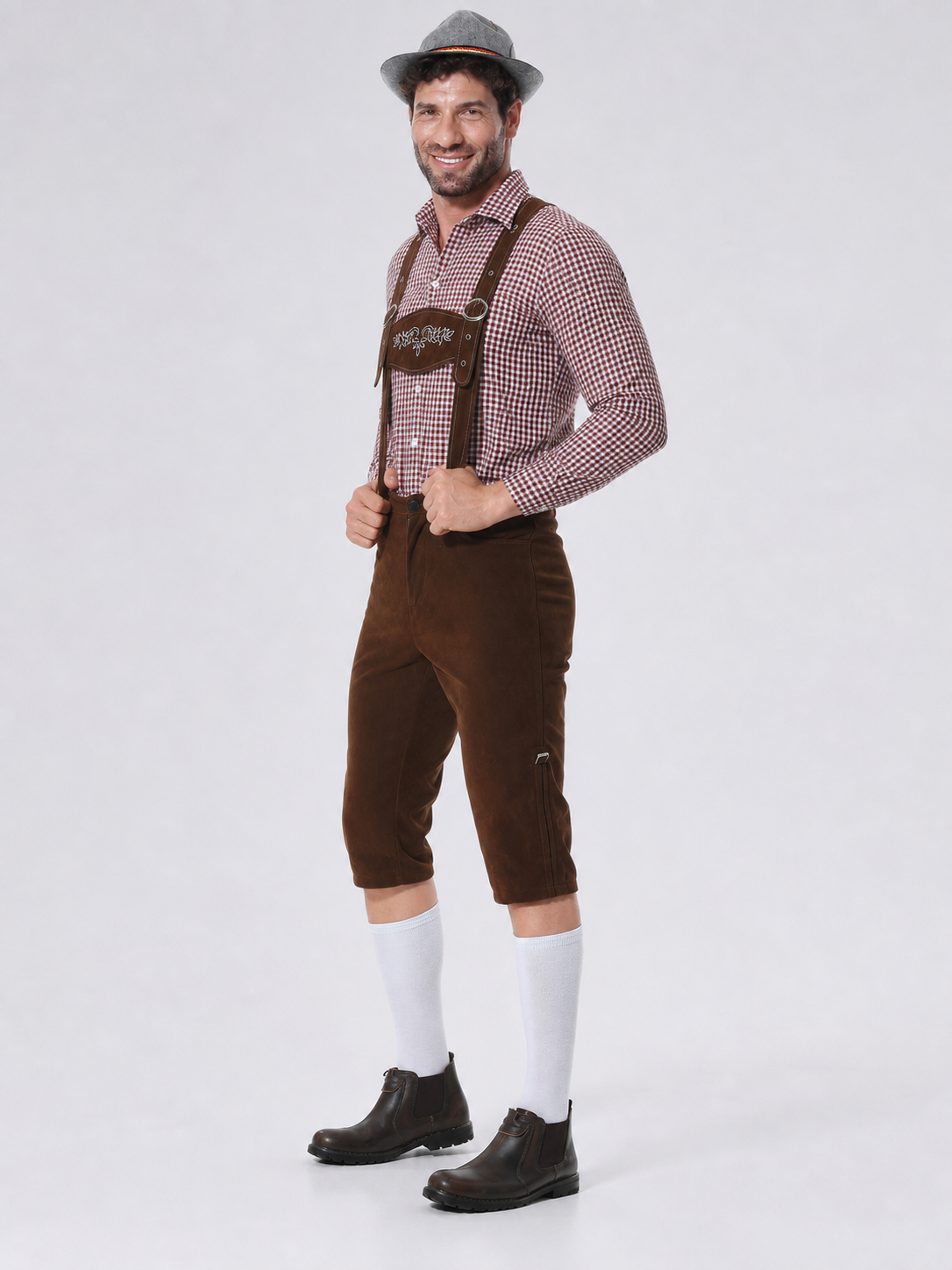 Historical Costume with Suspenders, Shirt, and Hat