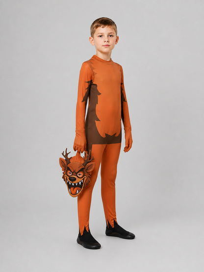 “Monster Deer” Costume: Jumpsuit and Headpiece side view