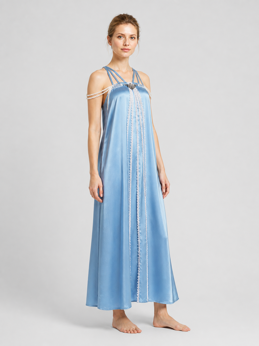 Star Wars Amidala Long Lace Cosplay Dress side view