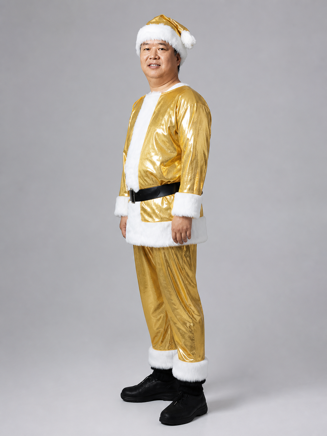Gold New Year's Costume with White Trim