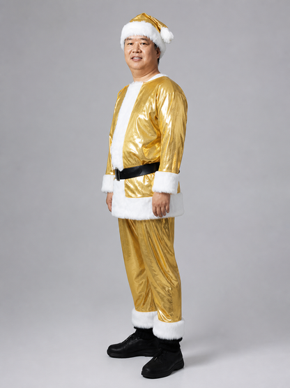 Gold New Year's Costume with White Trim