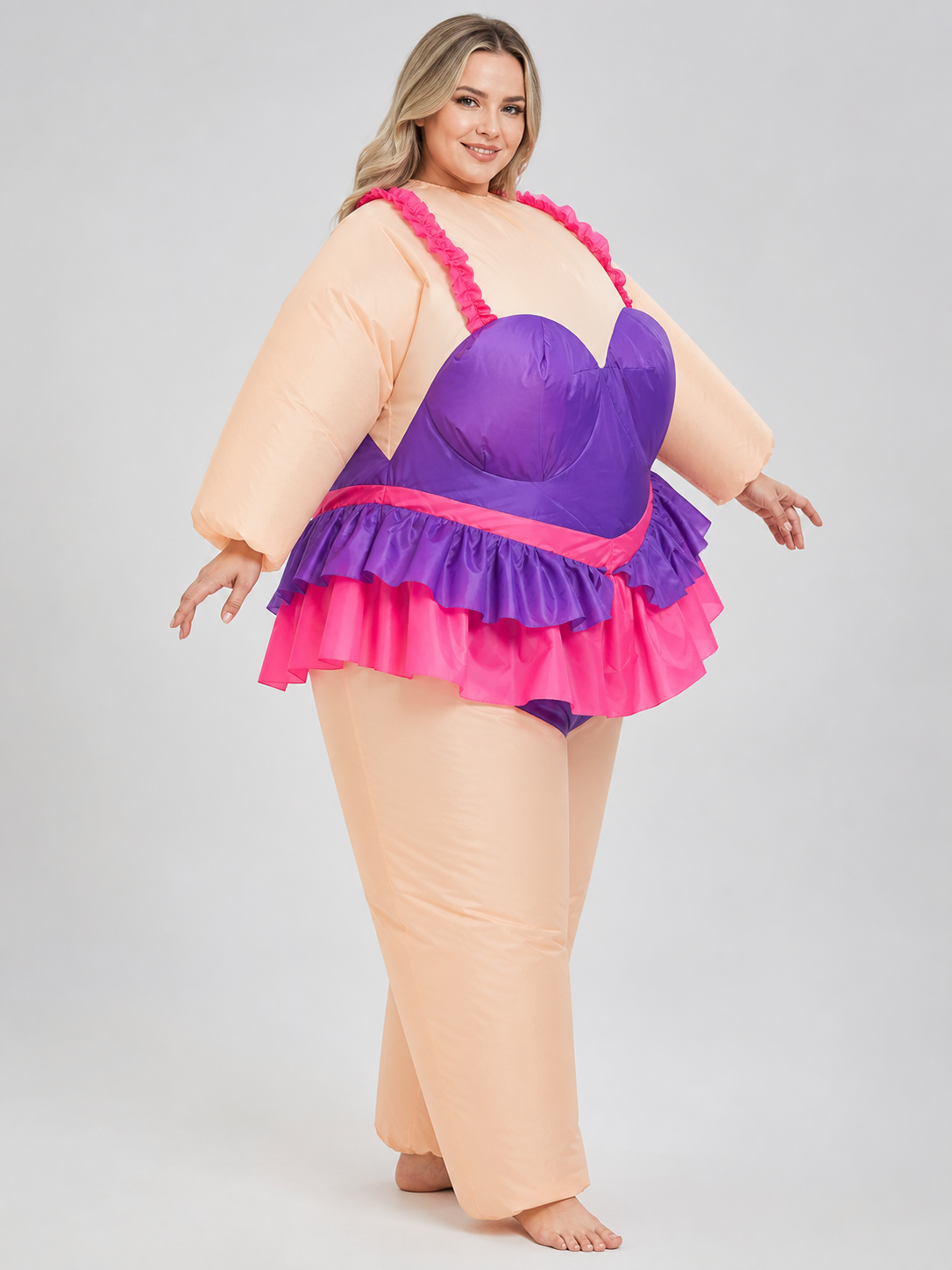 Inflatable clown costume in a ballet tutu style
