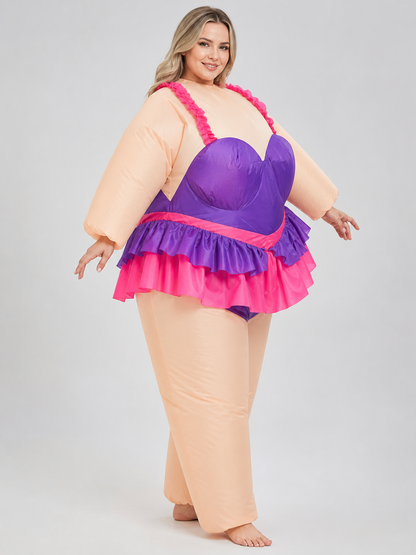 Inflatable clown costume in a ballet tutu style